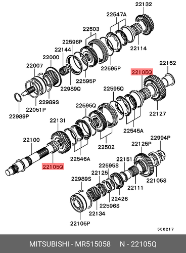 Genuine OE BearingM/T Main Shaft MR515058 for Mitsubishi MR51-5058 ...