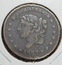 1837 Not One Cent / Millions For Defence Hard Times Token #HT-46 | VERY GOOD