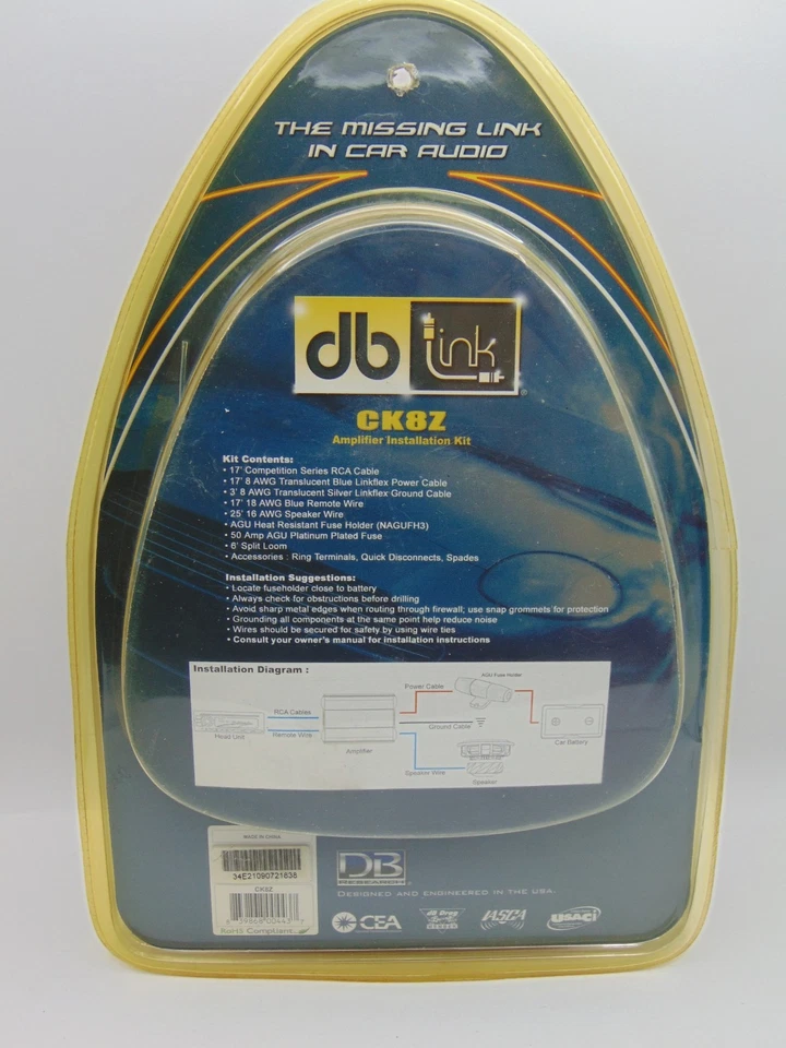 Db Link 8-gauge Competition Series Amplifier 1500 Watts Installation Kit CK8Z - Image 3 of 4