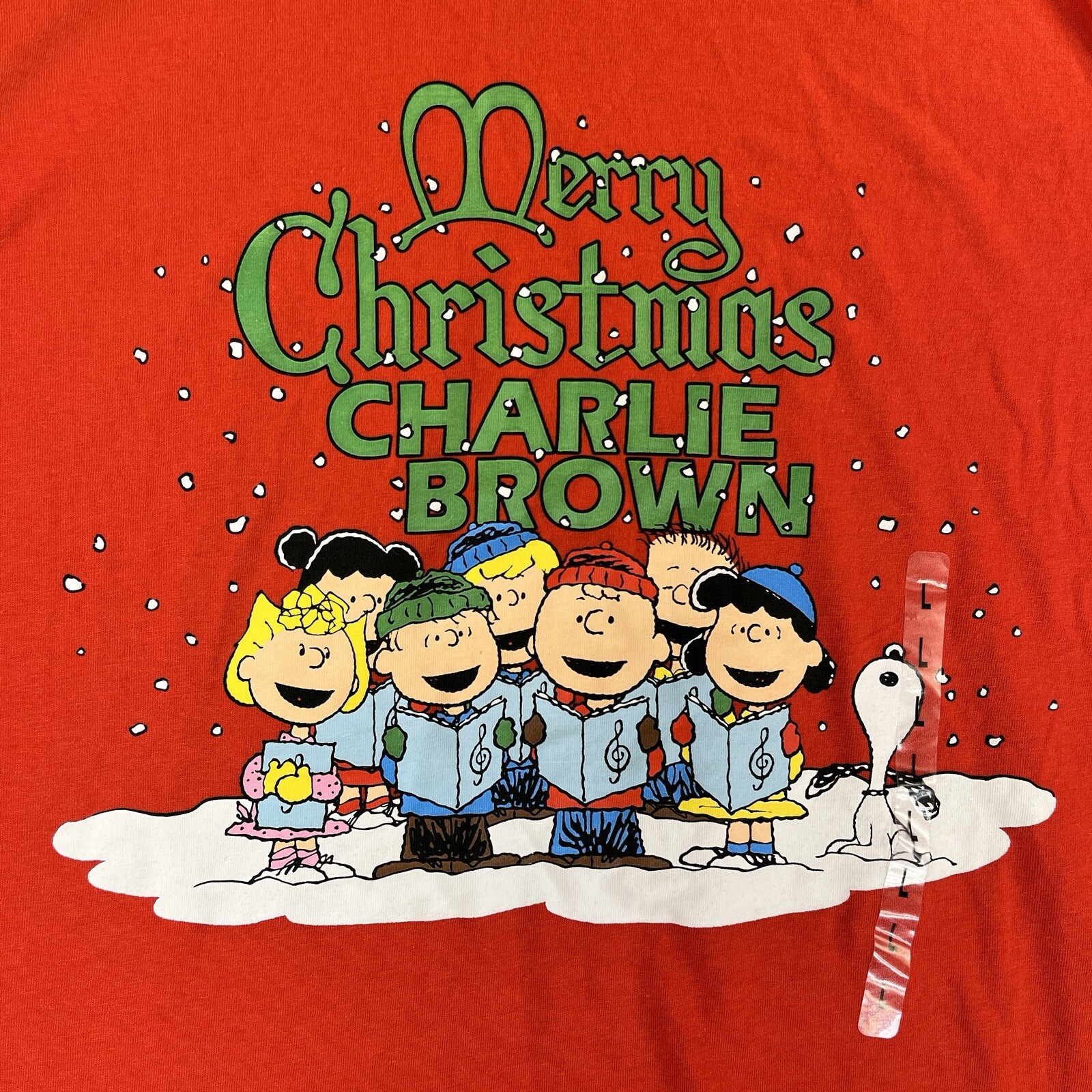 Merry Christmas Charlie Brown Red Unisex T-Shirt NWT Size L