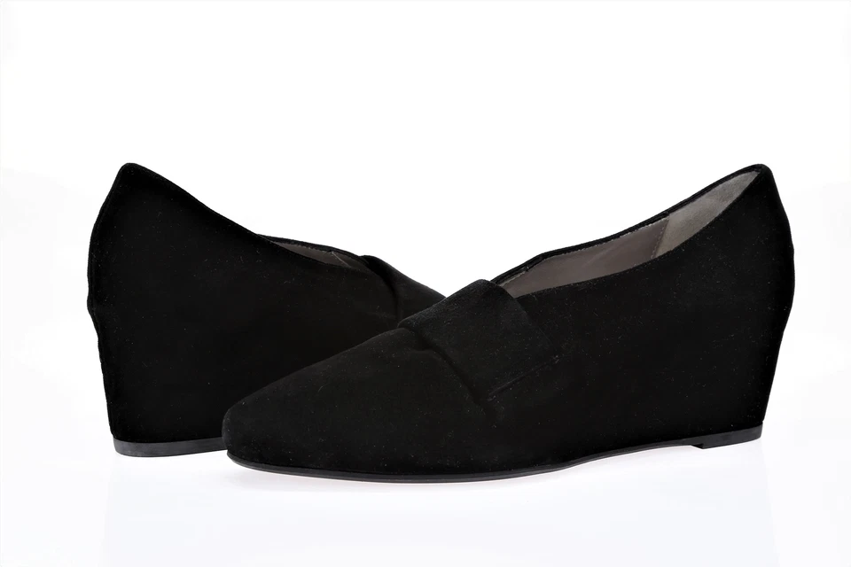 AQUATALIA Womens 'Piston' Black Suede Sz 6 Wedge Loafers NEW! 211592 - Image 2 of 4