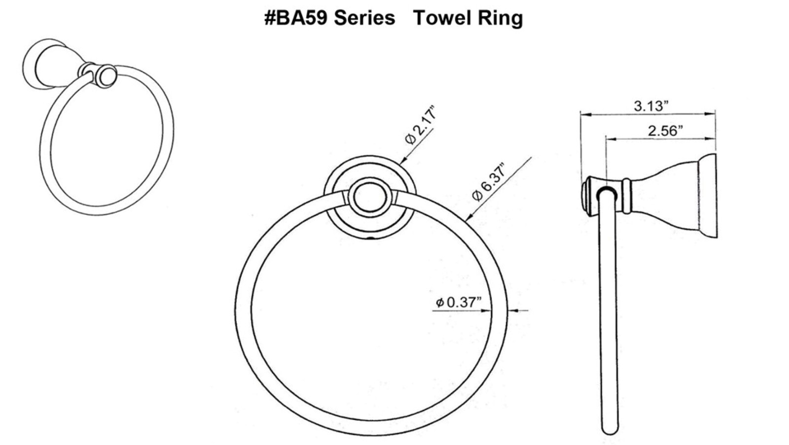 ARISTA Castilla Collection Wall Mounted Towel Ring in Oil Rubbed Bronze