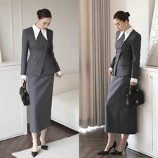 Dressy Women Suit Wrap Buttock Skirt Business Casual Workwear Outfits 6 10 12 14