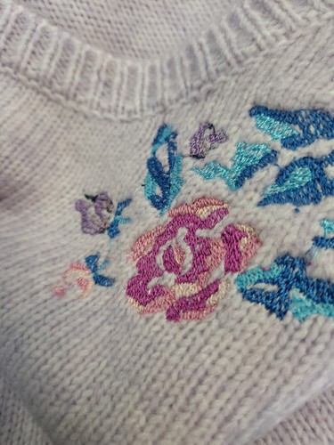 NWT Girls L(10/12) Falls Creek Embroidered Sweater Lilac Purple Flowers Soft - Picture 8 of 10