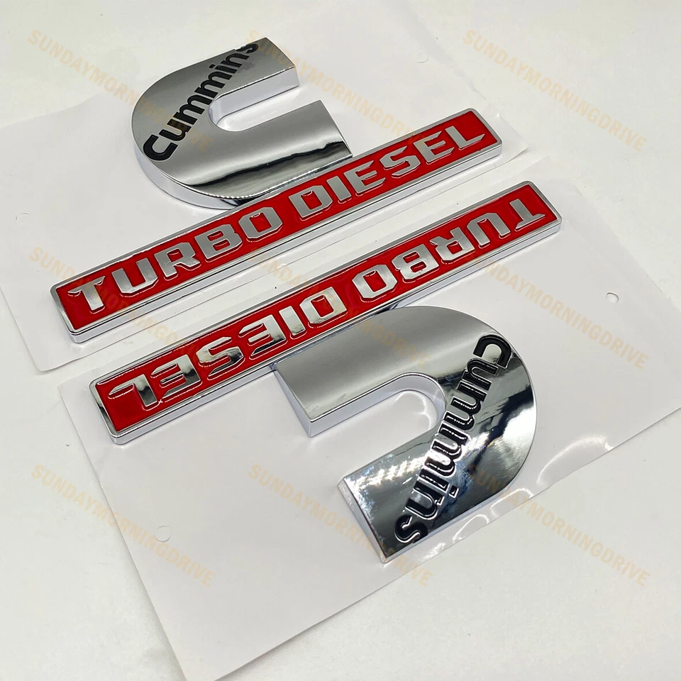 2x For Car RAM 1500 2500 3500 3D Fender Marker Cummins Turbo Diesel Emblem Badge - Image 4 of 4