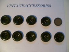 9 BOTTONI RESINA VERDE MILITARE SFUMATO 4 FORI DIAMETRO 2,9 CM X CAPPOTTO LODEN
