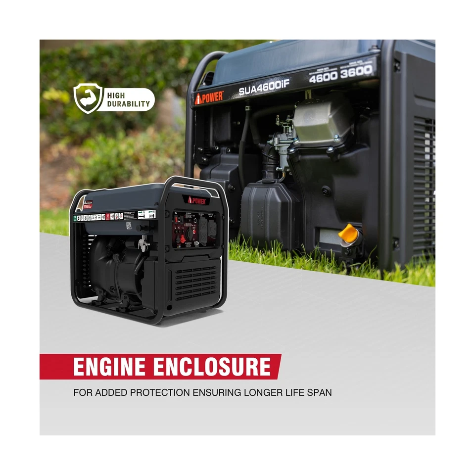 A-iPower 4600W RV-Ready Open Frame Inverter Generator Gas Powered, Lightweigh... - Image 3 of 4