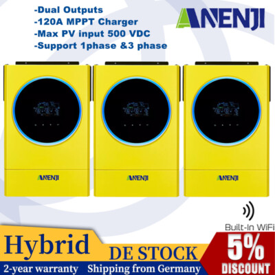18000W Solar Inverter Hybrid 1 phase & 3 phase 500V 230V MPPT 120A with WIFI BMS
