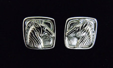 Vintage (1989) Avon Safari Style Silver Tone Zebra Head Stud Earrings