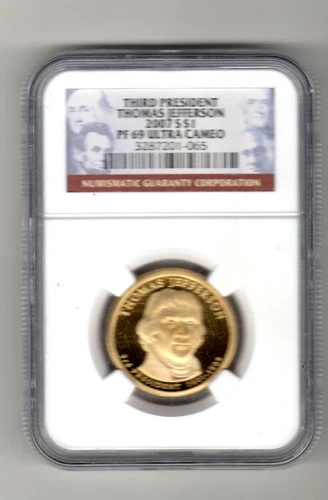 2007-S THIRD PRESIDENT THOMAS JEFFERSON  Pres Dollar NGC PF 69  Ultra Cameo