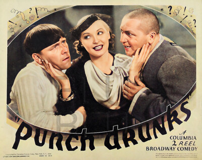 1934 The Three Stooges Lobby Card for Punch Drunks 11 x 14