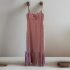 Women’s Dress Pink Chiffon Sweetheart Neckline Ruffle Hem Flapper Girl HOCO