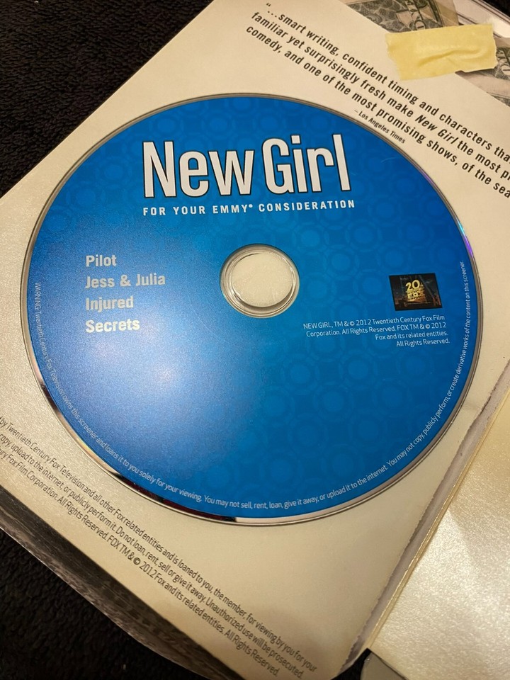 NEW GIRL 2012 Emmy DVD "Douche Bag Jar" Season 1, 4 episodes, Zooey Deschanel eBay