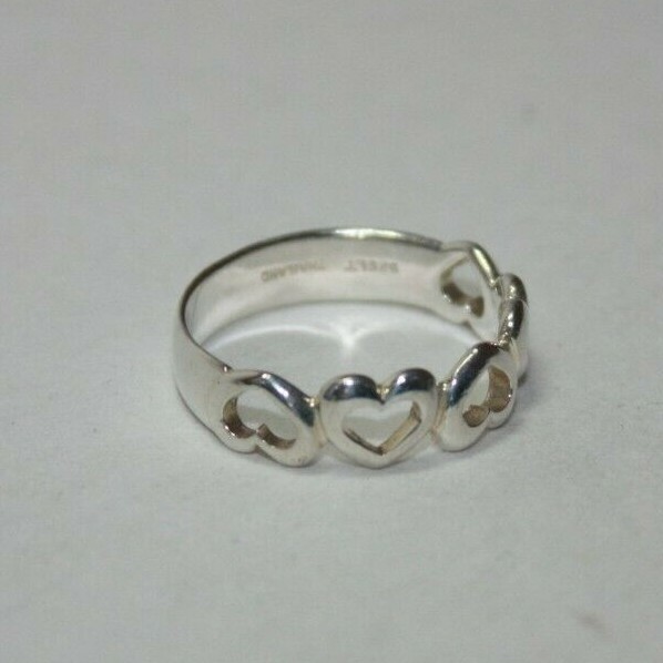 Designer Sterling Silver Open Heart Ring Sz.7 Signed LT