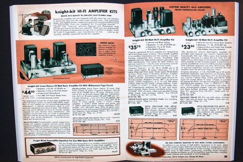 NICE PAIR OF ALLIED RADIO KNIGHT-KIT LINEAR-DELUXE MONOBLOCK AMPLIFIERS C.1957 - Picture 18 of 18