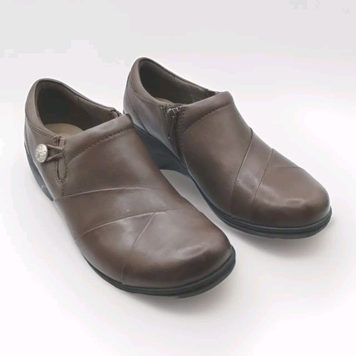 Clarks women’s Channing Ann Brown Leather Loafer Comfort Shoes Size 7.5M EUC - Picture 3 of 9