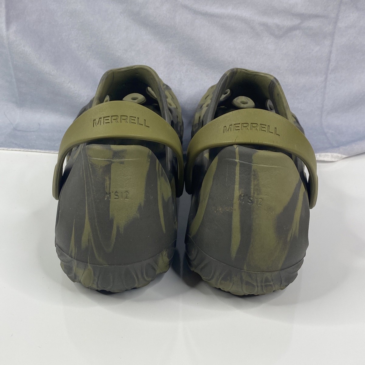 Merrell Hydro Moc Mens Size 14 Olive Green Marbled Water Shoes Clogs J003751 NEW Merrell Hydro Moc Blue Gray Marble Clogs Slip On Water  main image 3