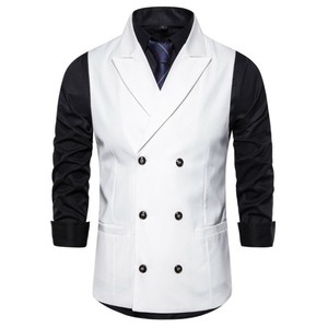 double breasted sleeveless blazer