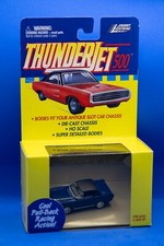 JOHNNY LIGHTNING PULLBACK HO SLOT CAR BODY TJET MUSTANG BLUE/BLACK HARDTOP