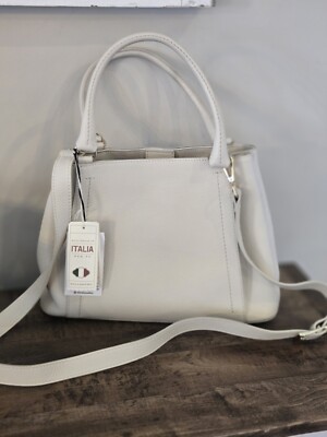 Divina Firenze Levi Handmade Genuine Leather Handbag Latte  MADE IN ITALY 