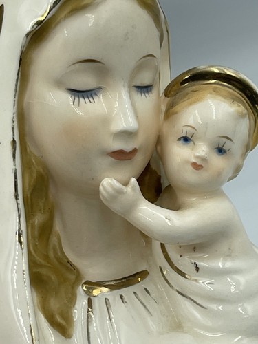Sterling China Porzellan Mutter Maria Madonna Jesus Übertopf Topf Silber Akzente - Bild 6 von 7