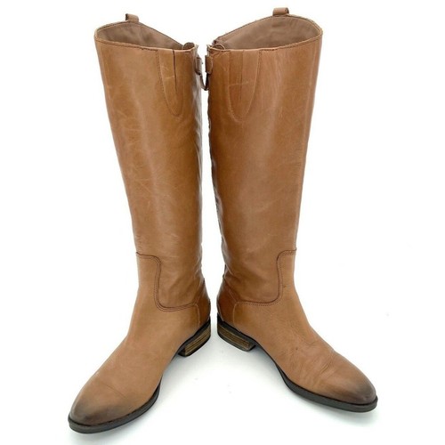 SAM EDELMAN Penny Brown Leather Tall Military Leather Riding Boots Sz 7 - Picture 5 of 11