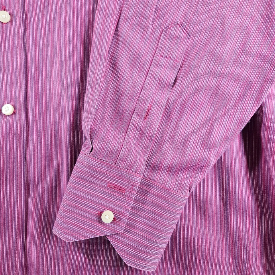 Camisa de manga larga Tailorbyrd XL roja de terciopelo con botones a rayas para hombre Foto 4 de 4