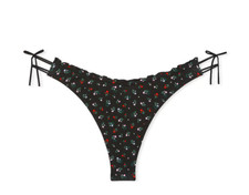 Victoria's Secret PINK Side Tie Ruffled Cotton Thong Pantie XS S M L XL XXL NWT
