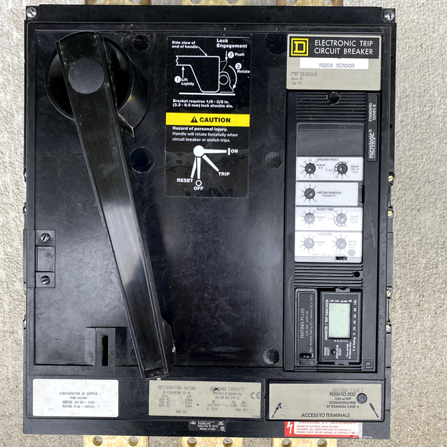 Square D PXF Pxf361600g 3 Pole 1600 Amp 600v Circuit Breaker Pxf361600
