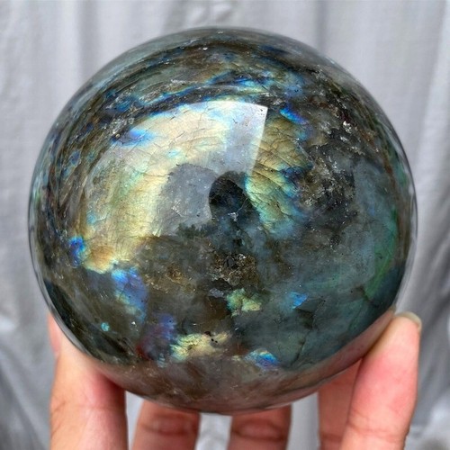 Small 70MM Natural Blue Labradorite Stone Healing Power Metaphysical Sphere Ball - Picture 3 of 7