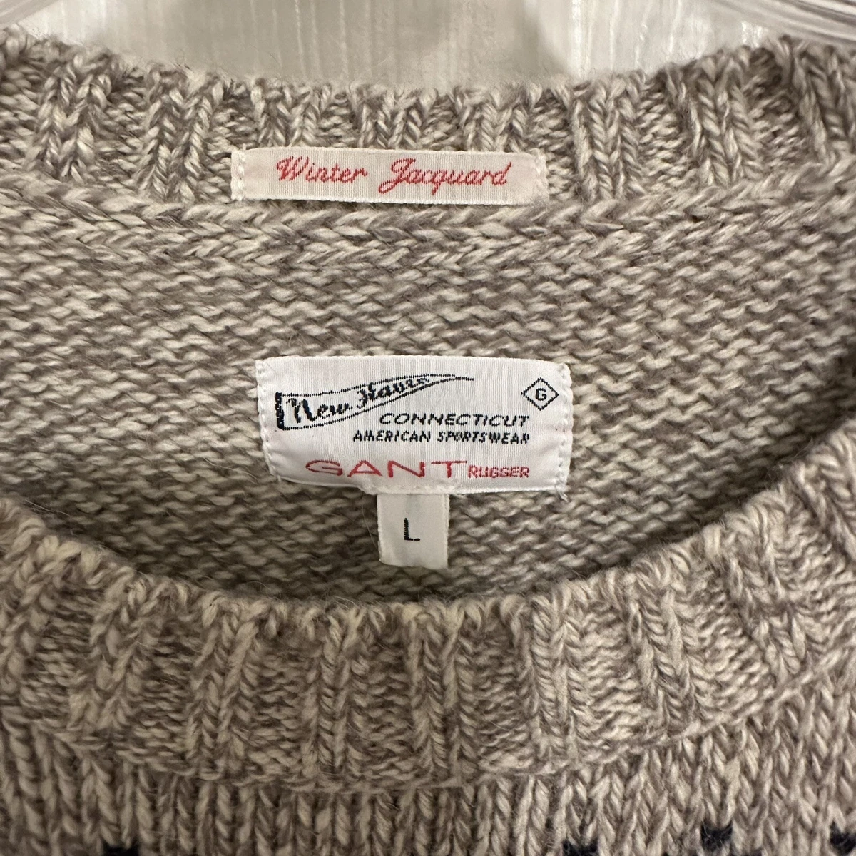 Mens Wool Mix Christmas Snowflake Sweater by Gant Size L Cozy eBay