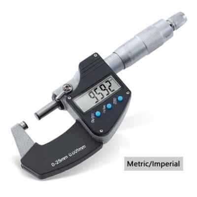 Large Screen Digital Display Metric Micrometer 0-25Mm Outer Diameter Micrometer，