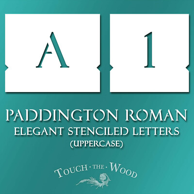 Schablonenbuchstaben Set - GROSSBUCHSTABEN Schrift Paddington Alphabet Zahlen Symbole #069