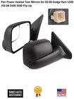 Pair Power Heated Tow Mirrors for 02-08 Dodge Ram 1500 /03-09 2500 3500 Flip Up
