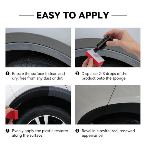 Plastic Restorer for Cars, Reliable Back to Black Trim Restore, Ceramic Trim Coa - Picture 6 of 7
