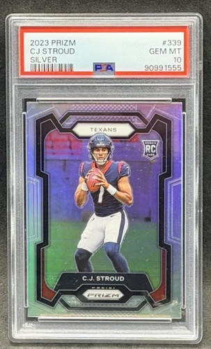C.J. Stroud 2023 Silver Panini Prizm Silver RC Rookie PSA 10 #339 Houston Texans
