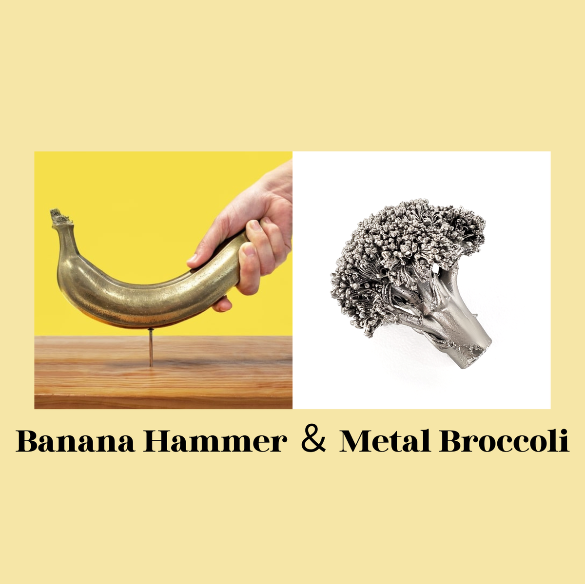 Metal Banana Hammer DX Bronze Broccoli Stainless Steel Paperweight