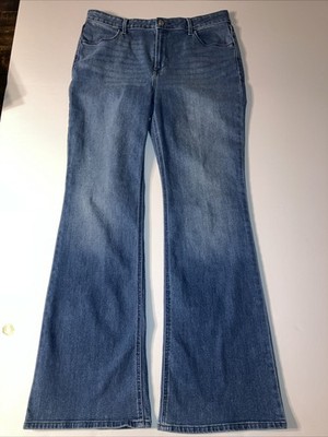 OLD NAVY Jeans Women 14 High Rise WOW Flair Blue Stretch Denim  33x31.5in