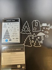 Stampin' Up Merriest Trees Photopolymer Stamp set with matching dies