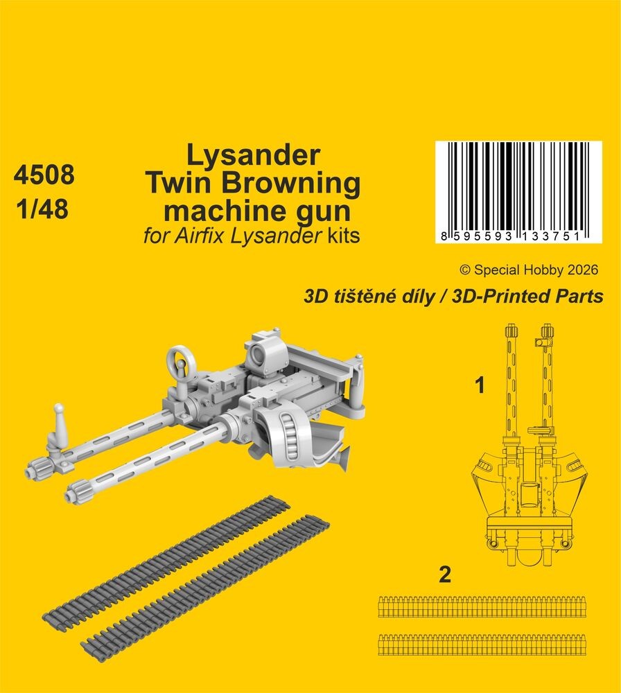 CMK 129-4508 - 1:48 Lysander Twin Browning Machine Gun For Airfix - New