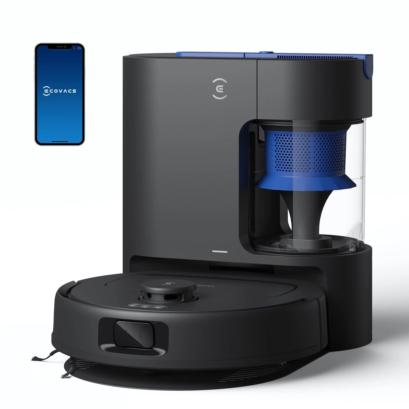 ECOVACS DEEBOT N20e Plus Robot Vacuum and Mop, 10000Pa Suction, Self-Emptying Base, Tangle-Free for Pet Hair, Smart Mapping, 300 Min Runtime, Alexa Compatible, for Hardwood, Carpet, Tile - Thumbnail 2