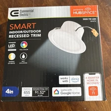 Commercial Electric 4 in. SMART Integrated LED Recessed Light Trim Wireless