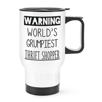 Warnung World's Grumpiest Grasnelke Shopper Reise Becher Tasse Griff Lustig