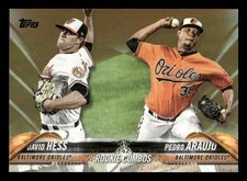 2018 Topps Update #US29 David Hess / Pedro Araujo /2018 Rookie Gold Orioles