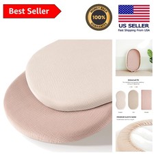Luxurious Muslin Bassinet Sheets 2-Pack for Chic Baby Comfort in Ivory  Pink