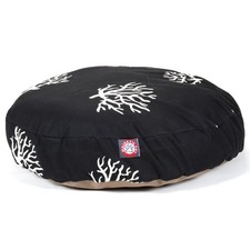 Black Coral Small Round Indoor Outdoor Pet Dog Bed With Removable Washable Co...