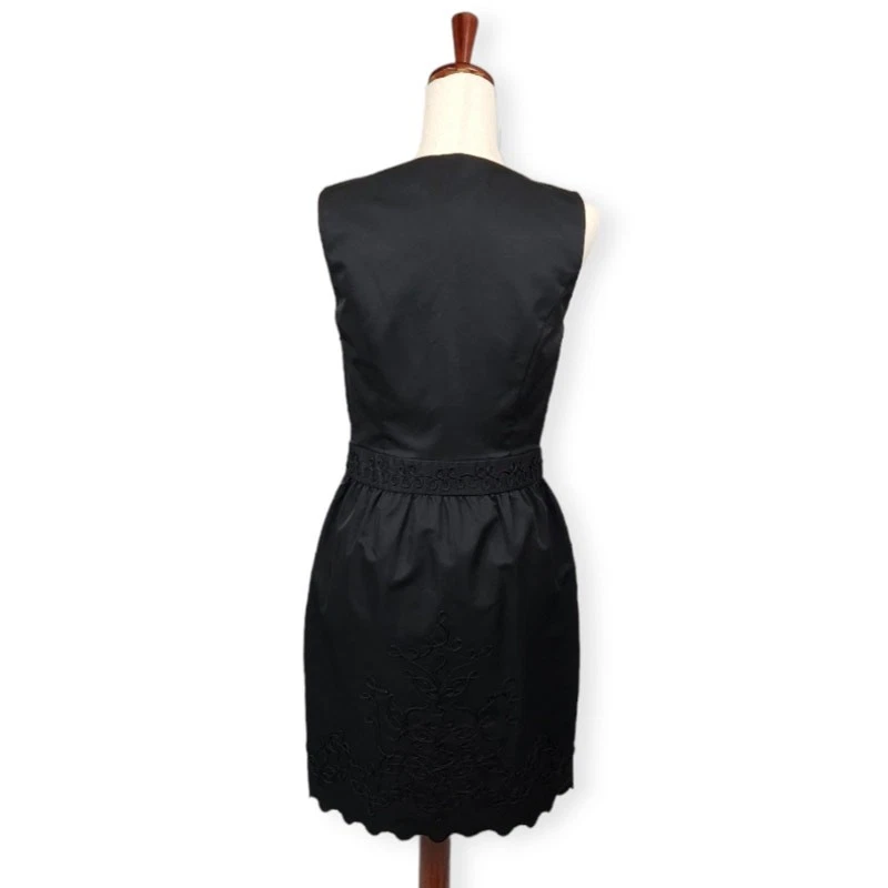 Vestido Vaina 2B.Rych Bordado Festoneado Dobladillo Bolsillos Negro Para Mujer Talla 6 Foto 3 de 4