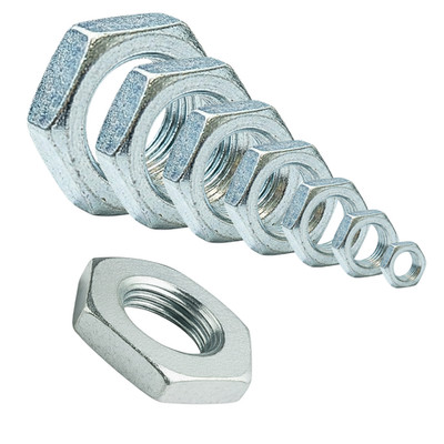 Flachmutter niedrige Form B DIN 439-2 ISO 4035 04 verzinkt M3 - M30 Sechskant