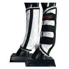 Sml Hilason Western Horse Fly Boots W/ Fleece Uv Protection Insects White