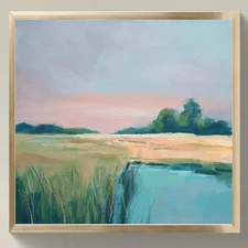 Original Fine Art Painting 12x12 | Signed Canvas | Impressionist Landscape